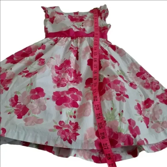 Gymboree Girls Size 7 White Pink Floral Cotton Dress - Picture 12 of 12